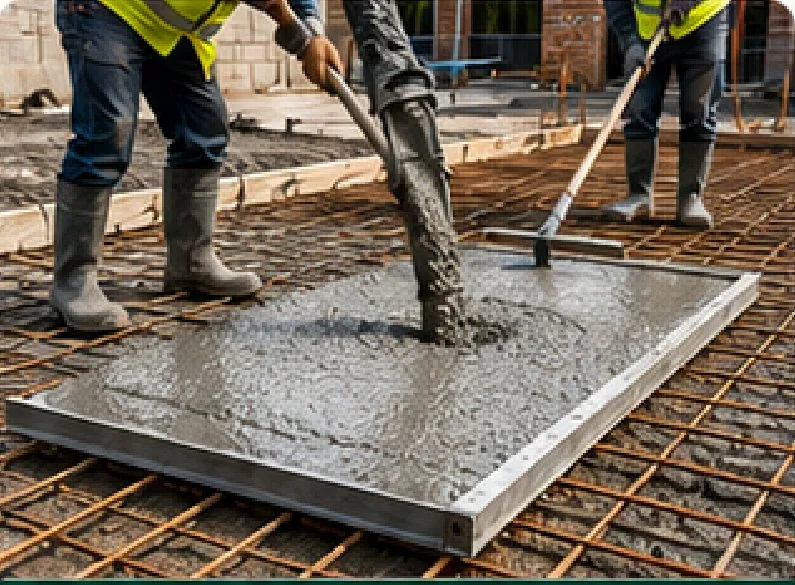 Site supervisors on a structural concrete build